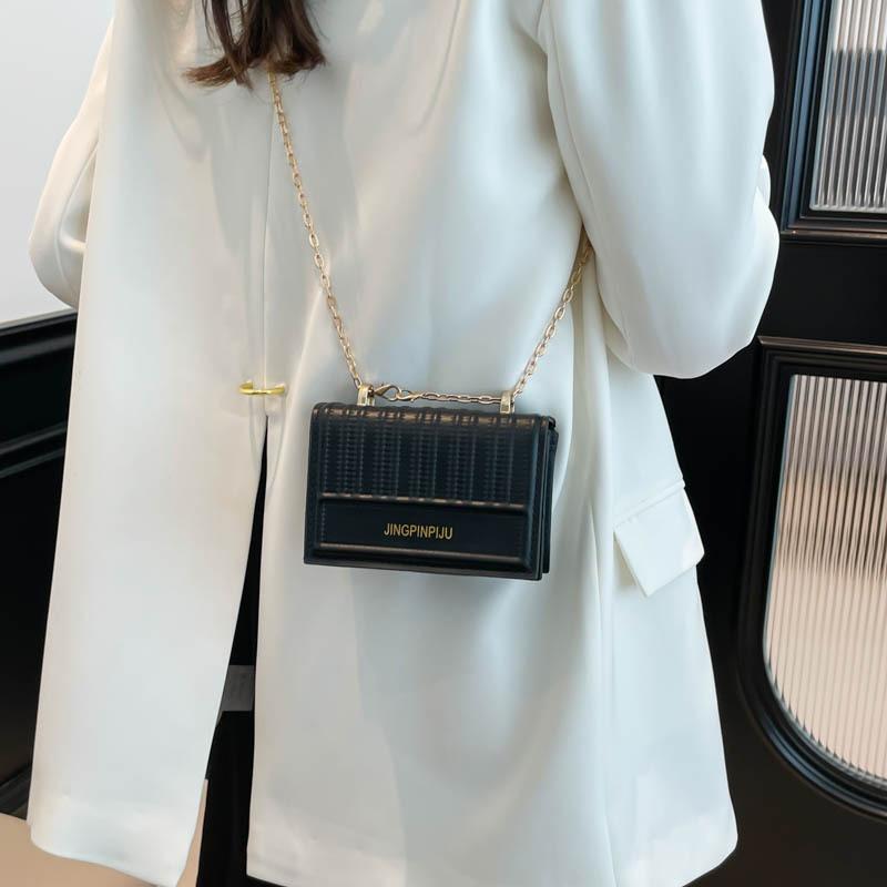 Simple casual handbag texture shoulder messenger bag women's diamond new fashion small square bag