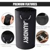 2-Pack Oxford Fabric Foldable Laundry Baskets, 25.1gal/30.38gal Clothes Storage Bins with Drawstring Closure and Ring Handles