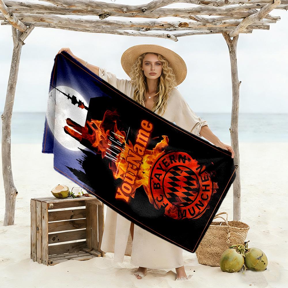 Bayern Munich Customized Name Beach Towel High Absorbency & Quick-Dry Portable for SwimmingBeachCamping Travel Beach AccessoriesGym