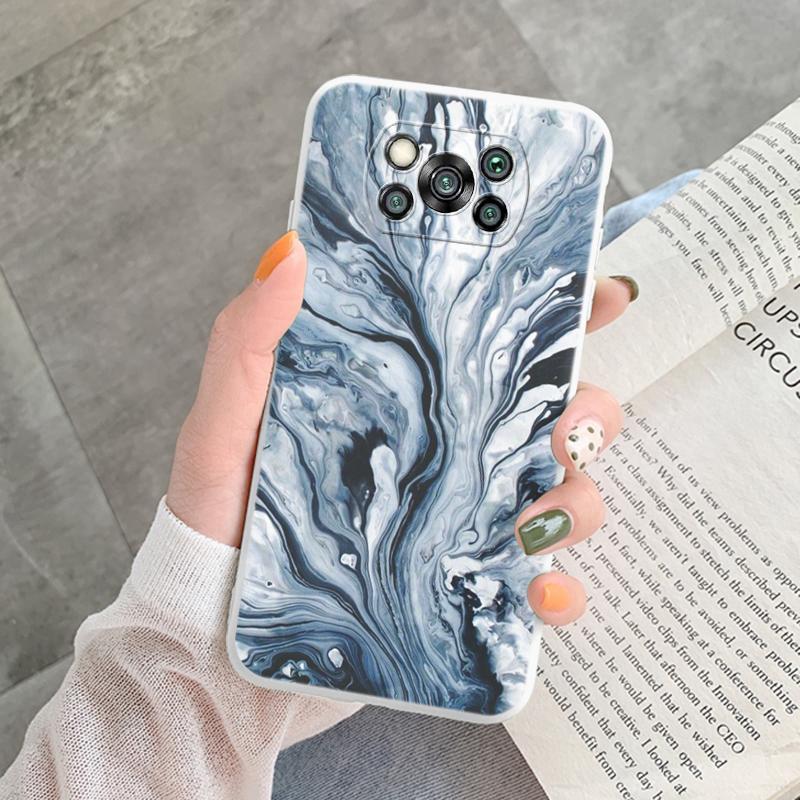 Poco X3 Pro Pocox3 NFC Case Luxury Glitter Gold Foil Ocean Marble Silicone Soft Phone Cover For Xiaomi Poco X3 X5 X6 Pro Shell