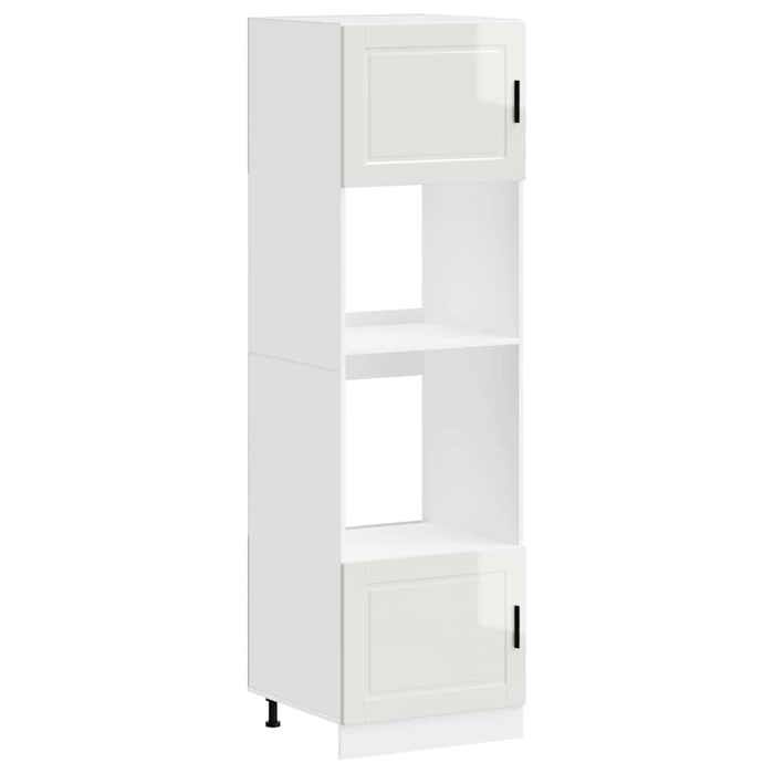 VidaXL Armoires de four 2 pcs Porto blanc brillant bois d'ingénierie 3315053