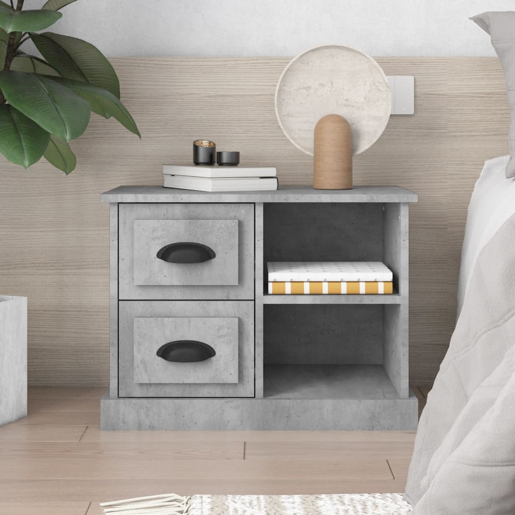 Nightstand Concrete Gray 60x35.5x45 Cm