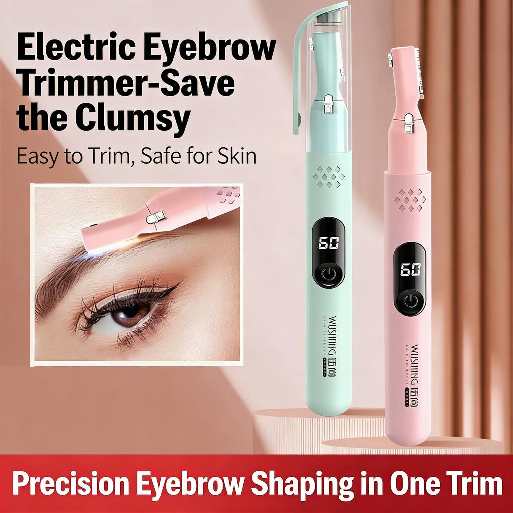 Electric Eyebrow Trimmer Razor Brow Shaping Portable Shaving with Duals Cutter Head Design Washable Hair Trimmer Razor Tools