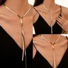 Flat Snake Chain Choker Necklace Women Geometric Tassel Pendant Fashion Jewelry Daily Wear