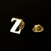 Quality Brass Initial A To Z 26 Letters Pin Golden Color Fashion English Symbol Design Men'S Suit Collar Lapel Brooch Pin