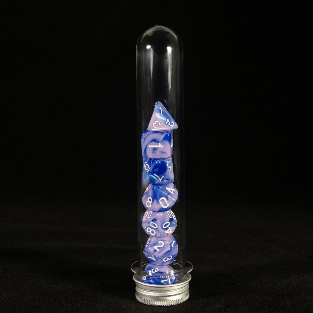 7 szt. Wielościenne kostki w mieszanych kolorach z tubą do DND TRPG RPG Cthulhu COC Gra planszowa Drużyna prowadząca Zestaw kości DND