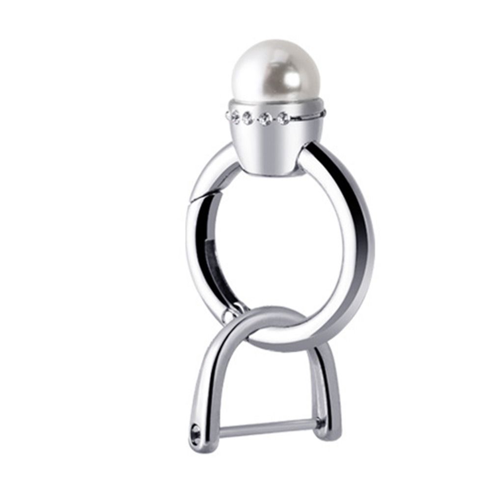 Zinc Zinc Zinc Alloy Metal Key Clip Anti-loss Fashion Ring Key Chain Pearl Ring Car Key Ring  Small Gifts