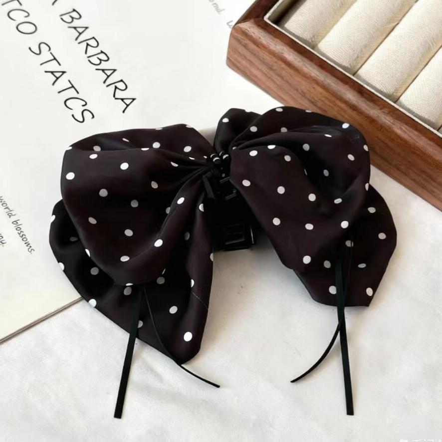 2026 Französischer Polka-Dot-Schleifen-Klammerclip für Damen - Hochwertiges Luxus-Haaraccessoire