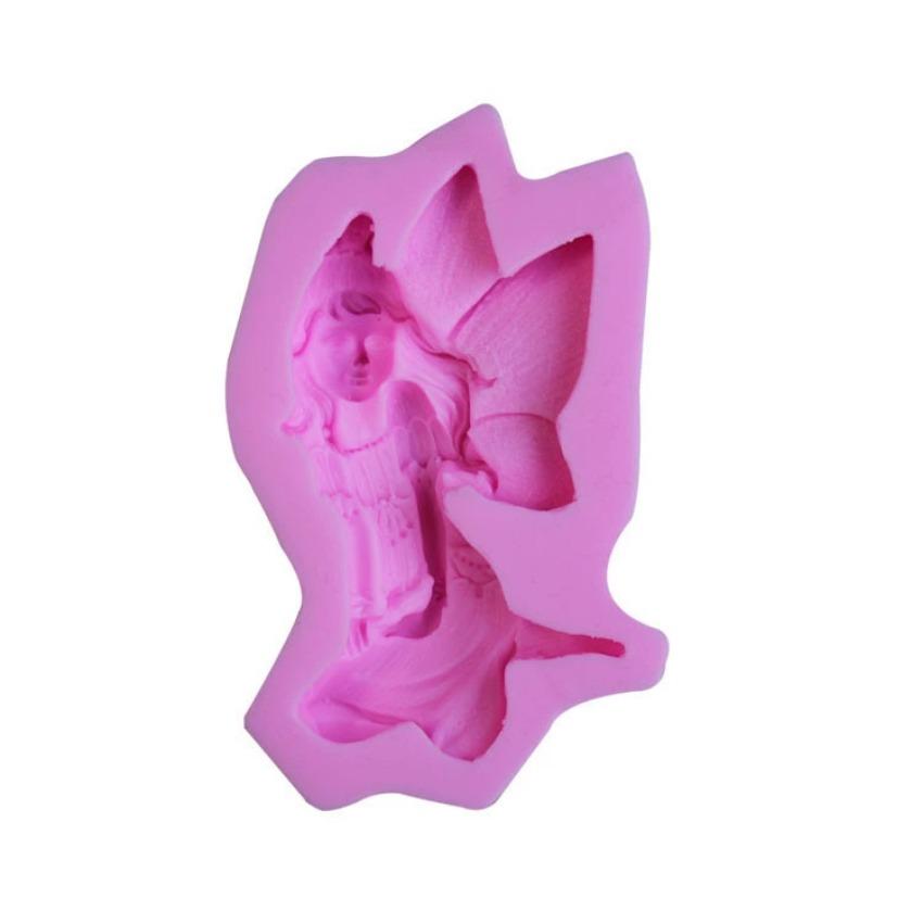 Silicone Handmade Soap Mold Fondant Cute Creative Fairy Shaped Flower Cake Chocolate Mold Ice Cream Mold Soap Making Accessory