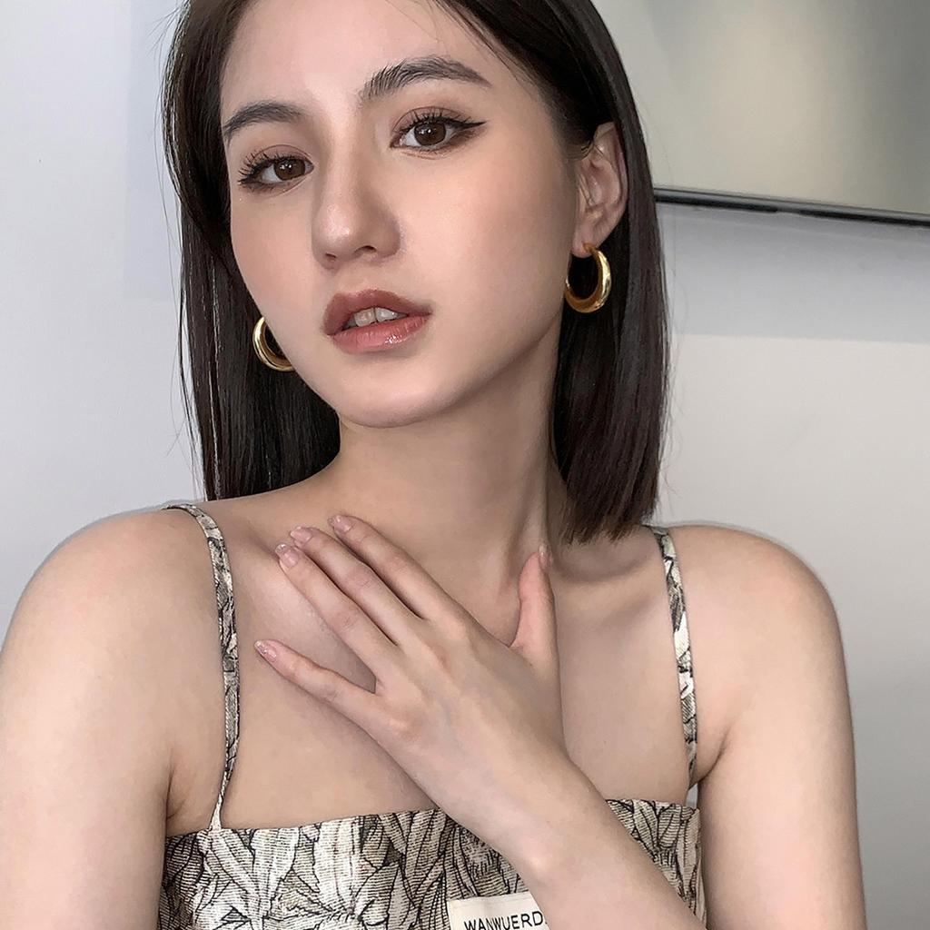 Minimalist Super Thick Size Circle Earrings Earrings Niche Design Personalized Fashion Daily Matching Fashion Earrings