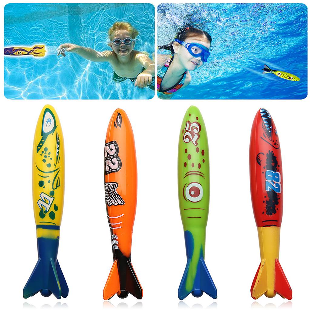Children's Swimming Pool Water Toy Diving Set Treasure Hunting Toy, Snorkeling Torpedo Diving Rod Gemstone Set