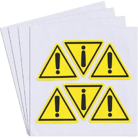 dealzEpic - Yellow Triangle Exclamation Mark Sign Stickers | Self-Adhesive Peel and Stick Vinyl Label - 4cm (1.57 inches)