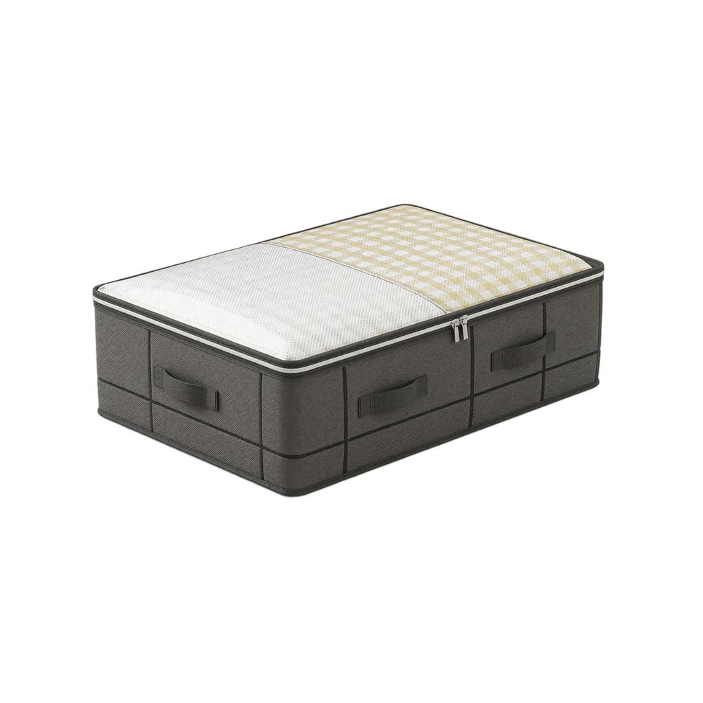 Foldable Fabric Storage Bag with Transparent Top Large Capacity Portable Storage Organizer for Clothes Bedding and Household Items