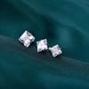 Geometirc Shiny Elegant Zircon Earrings Square Stud Earrings Women Jewelry Korean Style Earrings