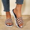 High-top Large-size Flip-flops, New Style Round-toe Open-weave Beach Shoes