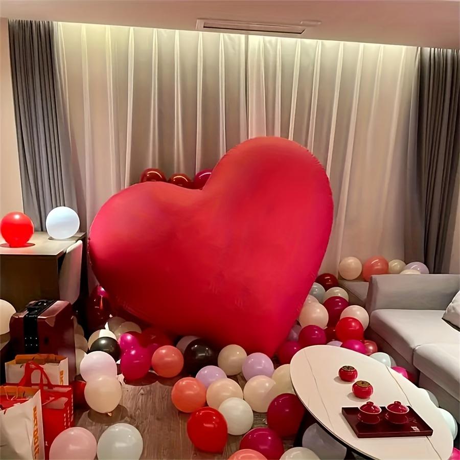 Riesiger, 63 Zoll großer, herzförmiger Aluminiumfolienballon, der für Heiratsanträge am Valentinstag, Hochzeitstage oder als Geburtstagsdekoration verwendet wird