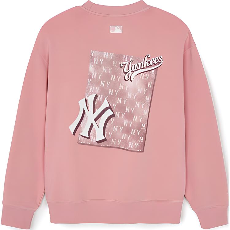 New MLB MONOGRAM New York Yankees Sweatshirt Unisex Hemp Pink 3AMTM1544-50PKM