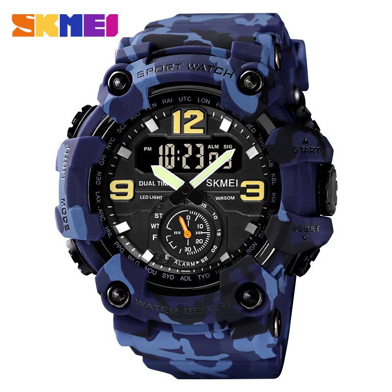 Moment American Student Sports Men's Watch European and American Style Watch Camouflage Waterproof Electronic Watch Multifunctional Electronic Watch