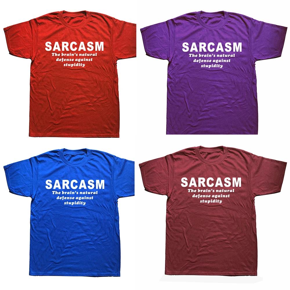 New Summer Style Sarcasm Brains Natural Defense Against Stupidity Tshirt Funny T Shirt Men Short Sleeve Humor Top Tees