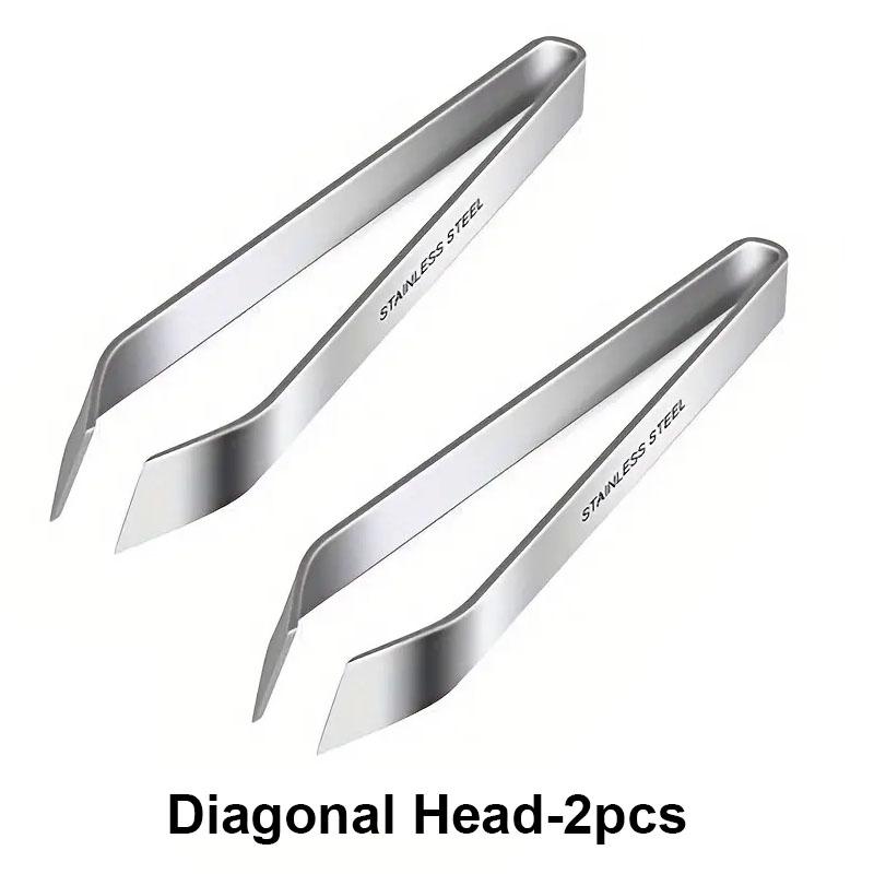 2 Stück Fischgrätenpinzetten Edelstahl Fischgrätenpinzetten Schräge Zangen Entferner Set Küche Fischgrätenentferner mit rutschfestem Griff