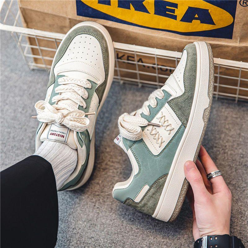 Studentské ležérní výklenkové designové nízké pánské boty na prkno retro ležérní malé bílé boty sto s výklenkovým smyslem pro design pánská sportovní obuv