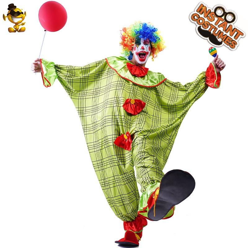 Adult Halloween clown costume, carnival big pocket happy party clown couple cosplay costume