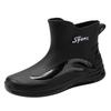 Water shoes men's rain shoes non-slip waterproof shoes fleece rain boots closed rubber shoes short rubber shoes men