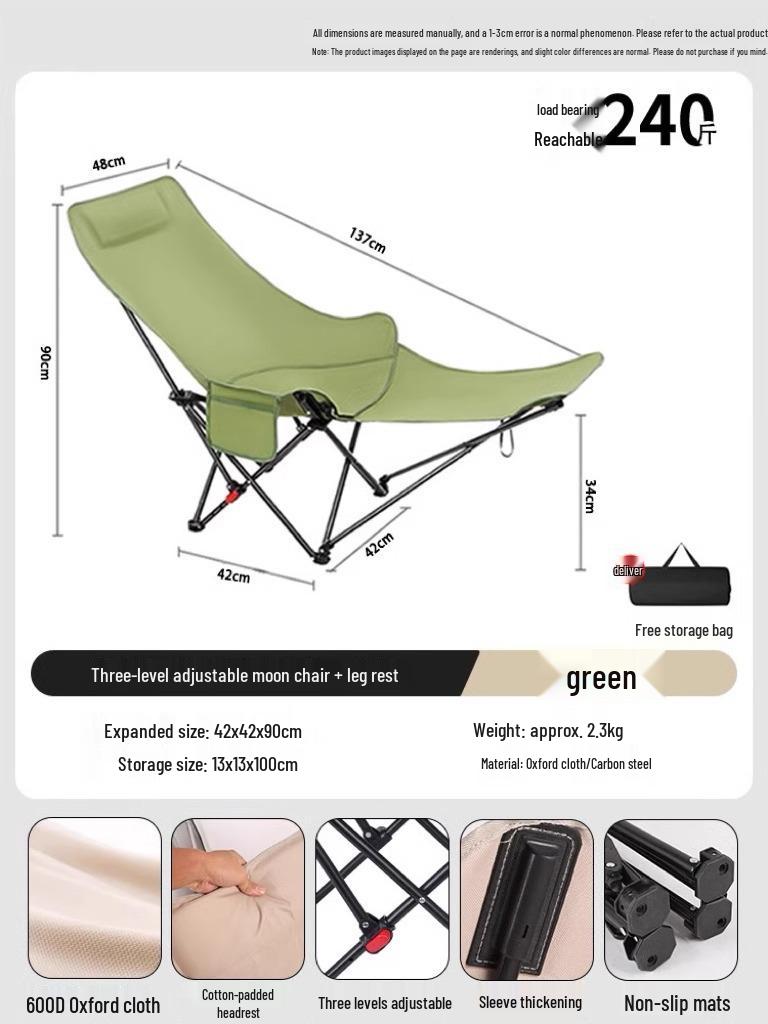 Portable Outdoor Folding Moon Chair for Camping, Fishing, Beach Lounging, and Picnics