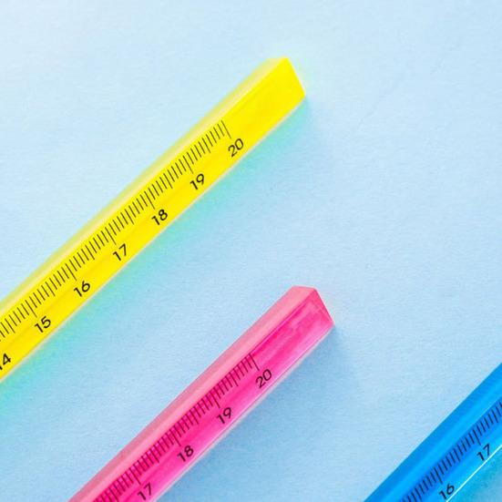 2Pcs Transparent Ruler Stationery Measurement Drawing Tool Not Easily Deformed Colorful Scale Ruler School Supplies