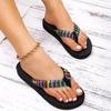 Tongs tendance pour femmes, pantoufles de plage d'été à plateforme, sandales compensées décontractées pour l'extérieur, chaussures d'été pour femmes