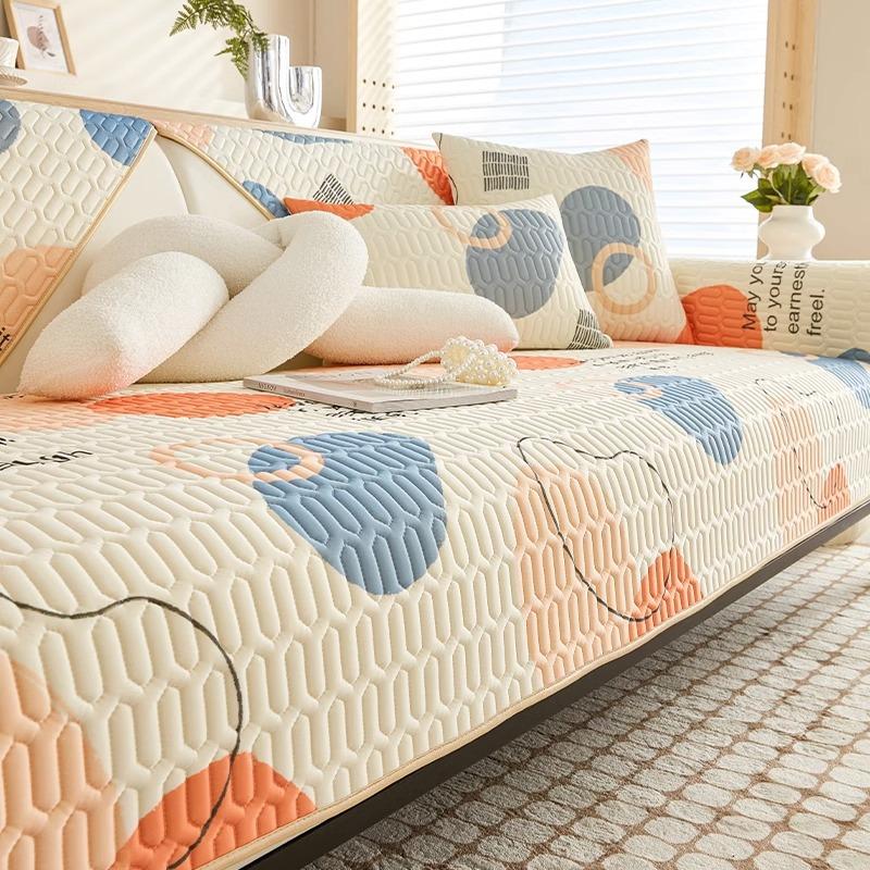 Latex Sofa Cushion Summer Ice Silk Mat Seat Cushion Simple Modern Non-Slip Cushion Cool Sofa Cover Cloth Towel