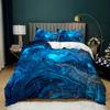 3D Ocean Waves Duvet Cover Set Queen/King for Boy Girl Teens Bedroom Hotel Microfiber Bedding Set Comforter Cover White To Blue
