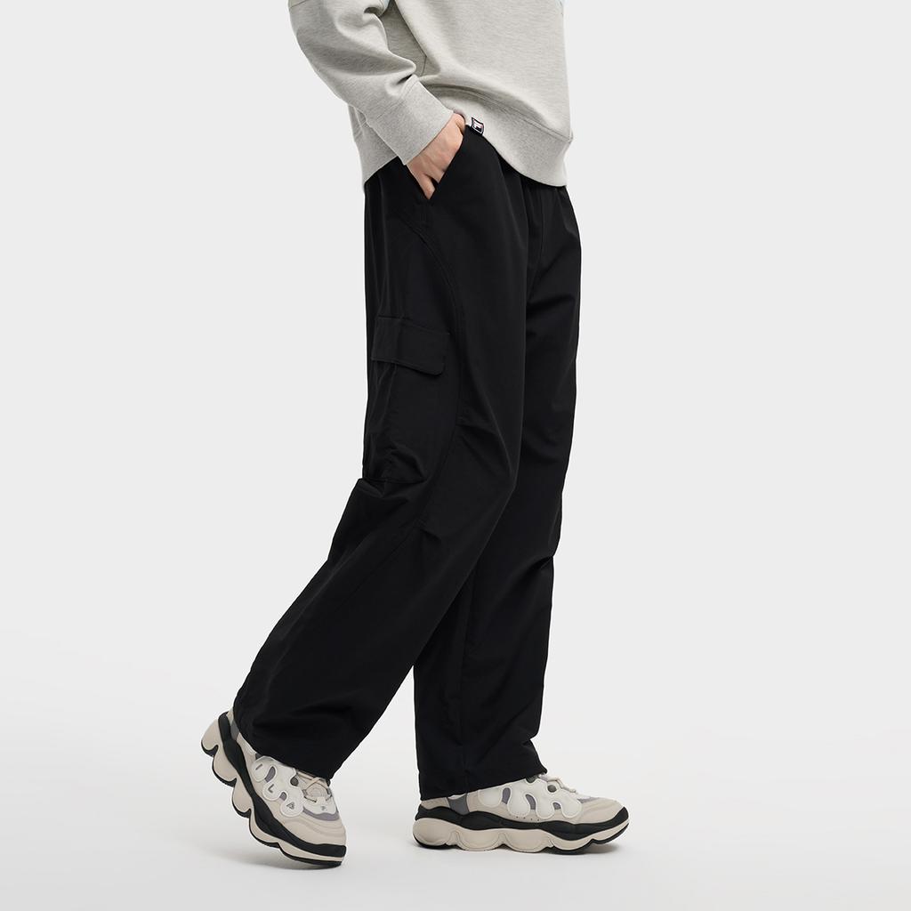 Fila Original Fashion Classic Retro Loose Woven Casual Pants Men Pants Black F11M549802FBK