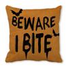Creative Halloween Happy Letters Digital Printing Short Plush Pillow Covers for Car Sofa Office Cushion Cover Home Goods