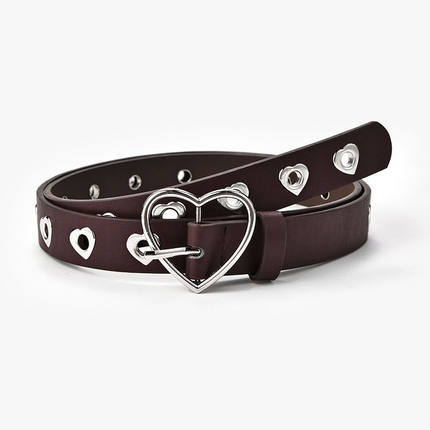 Love Corn Buckle Decorative Belt Women's Decorative Waist Versatile Women's Fashion Peach Heart Buckle Hollow Simple Trend