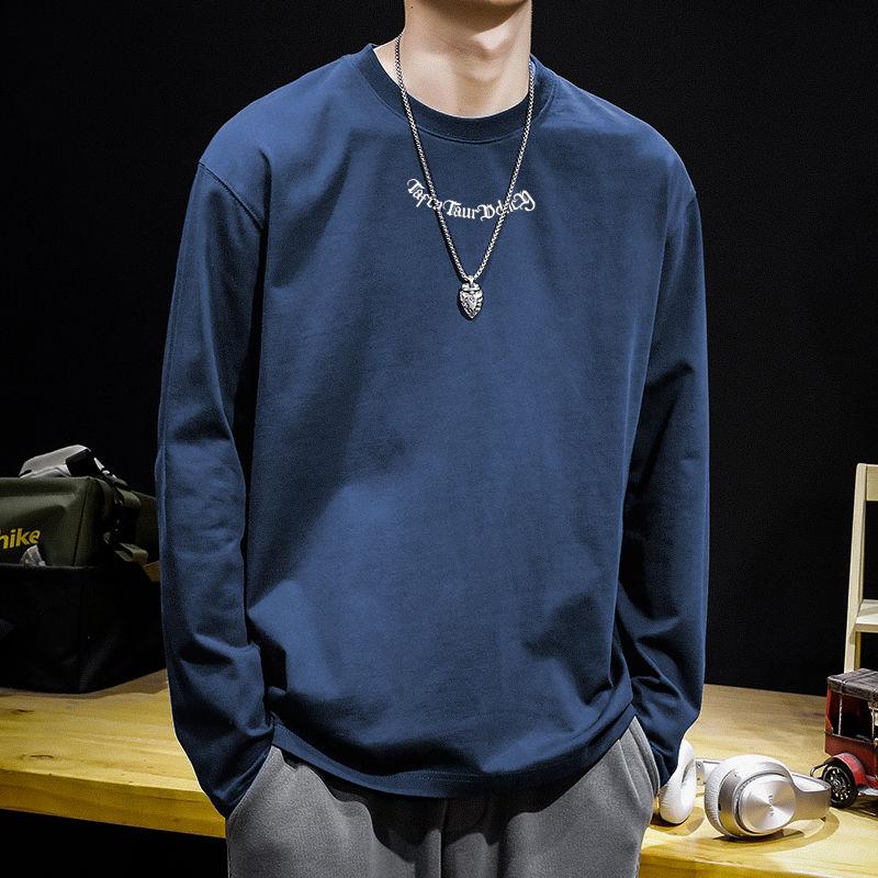 

Мужские новые пуловеры с цветной вставкой на весну и осень, с круглым вырезом, с буквенным принтом, модные, однотонные, свободные, минималистичные, повседневные топы с длинным рукавом S синий