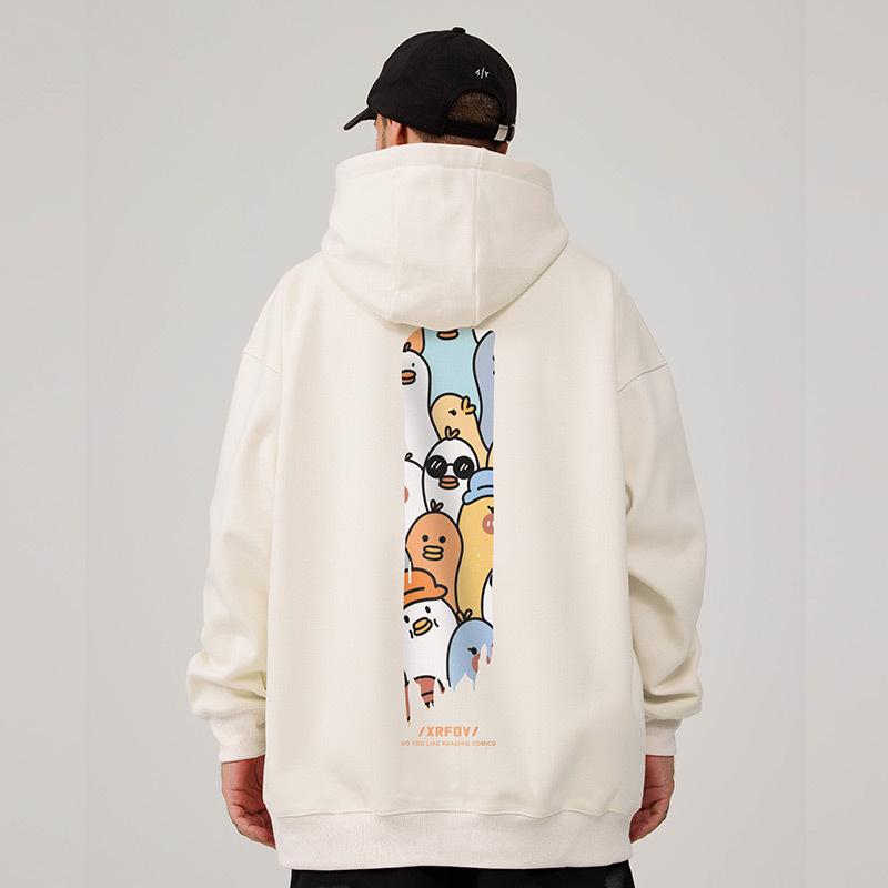 Sweat à capuche avec ours pour homme grande taille - Style américain tendance, Velours Coupe ample, Tailles jusqu'à 8XL