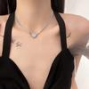 Love Magnetic Necklace for Women Multi-layer Snake Bone Chain for Iron Stone Diamond Inlaid Love Necklace Niche Temperament Clavicle Chain