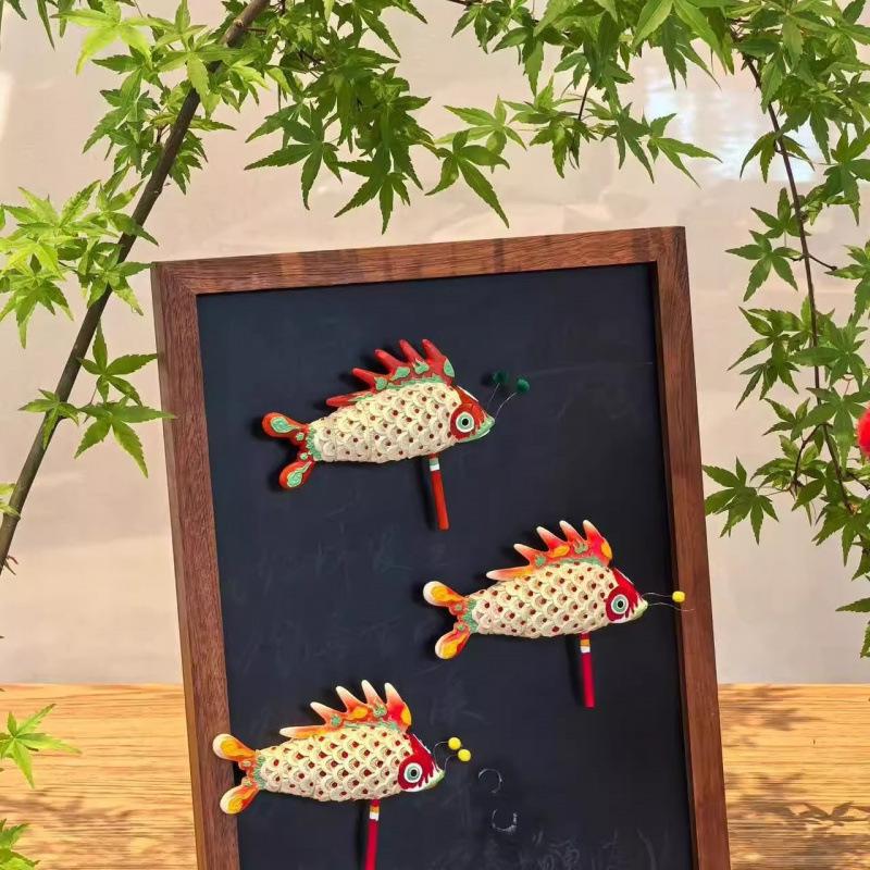 Huangshan Festival Souvenirs: Luminous Fish Lantern Fridge Magnet Collection