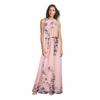 Elegant Plus Size Womens Floral Sleeveless Belted Maxi Long Dress For Summer Parties