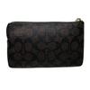 COACH Corner Zip Canvas Leather Pochette Clutch Small Women's Black Brown (Unisex) Clutches 6648 IMAA8
