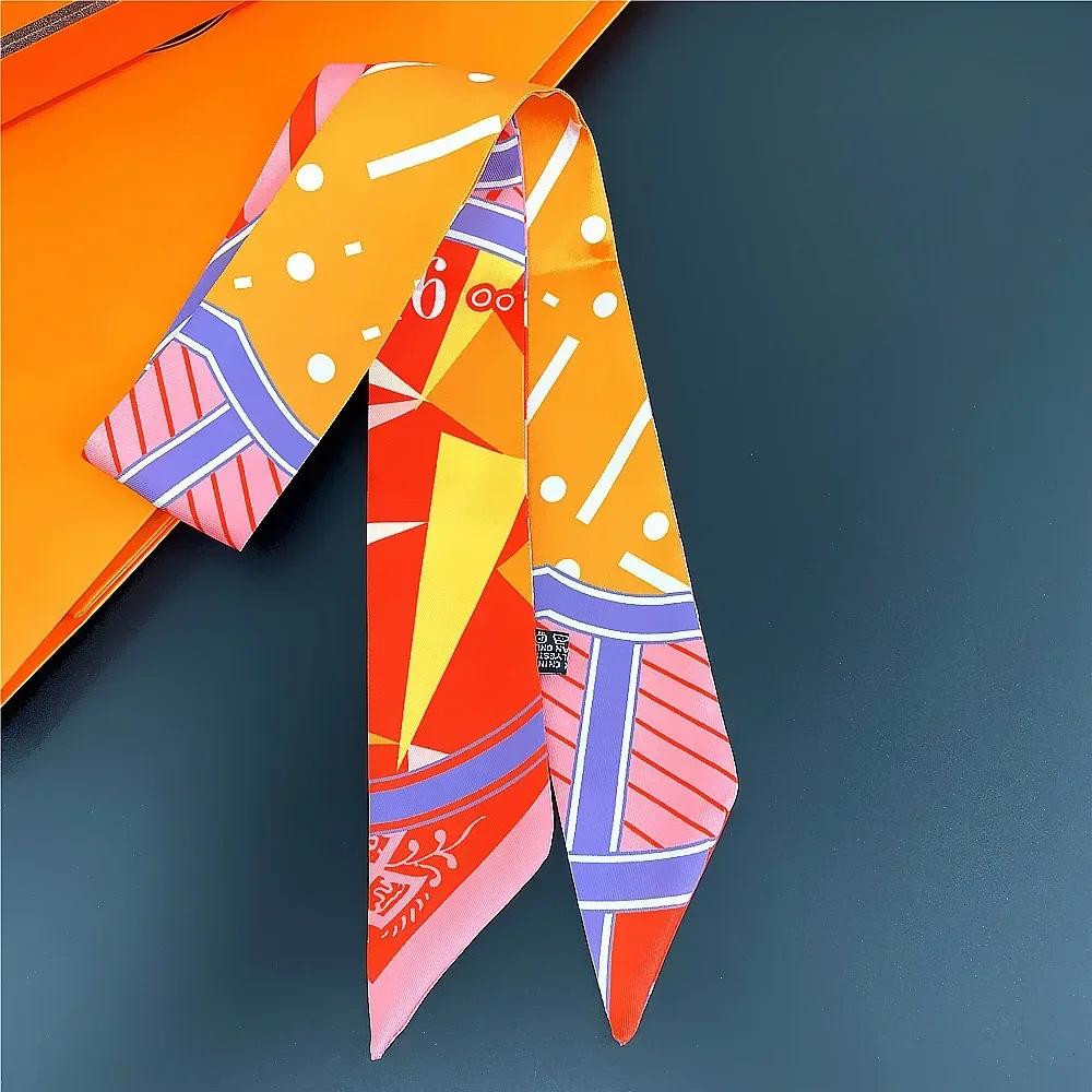 Long Lady Bag Silk Scarf Skinny Neck Hair Scarfs For Women Band Headwear Handbag Tie Ribbons  New Handle Wraps Summer