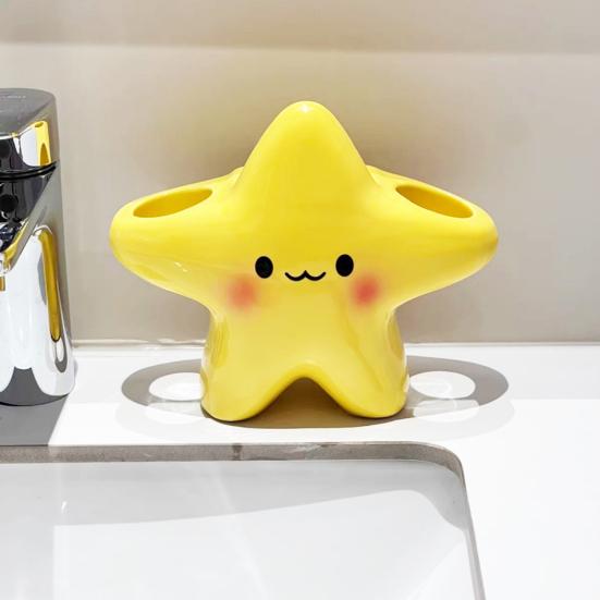 1/2Pcs Electric Toothbrush Holder with Anti-Slip Design Cartoon Star Shape Stable Placement Toothbrush Organizer Bathroom Accessory