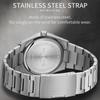 Stainless Steel Men's Wristwatch Waterproof Simple Fashion with Night Glow Pointer Calendar Display Male Watches