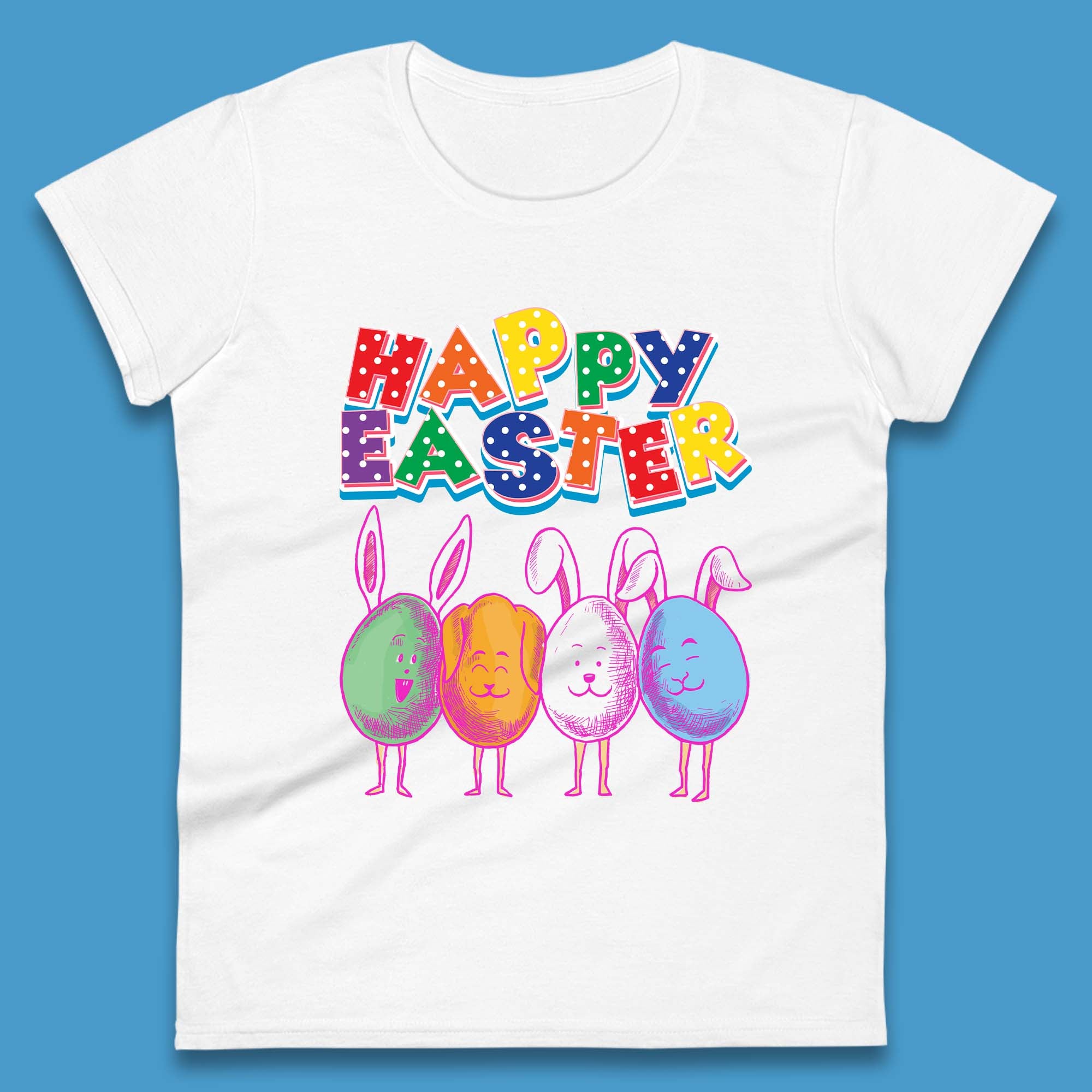 Happy Easter Womens T-Shirt Mens Tops Tees Unisex XL