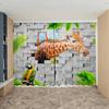 3D Three-dimensional Broken Wall Animal Pattern High Blackout Curtains Ocean Dolphin Shading Drape Children's Bedroom Curtain