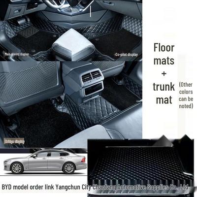 Premium Nappa Leather Full Surround Floor Mats for BYD Models: Qin, Seal, 06, Tang, Song, Han, Dolphin, Destroyer.