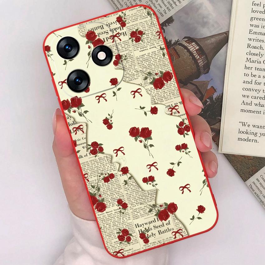 For Tecno Spark 10 9 8 7 5 Pro 4 5 Air 8C 8P 7P 7T Phone Case Pretty Bow Patterns Soft Matte Silicone Anti Slip Durable Fashion Shell For Tecno Casing