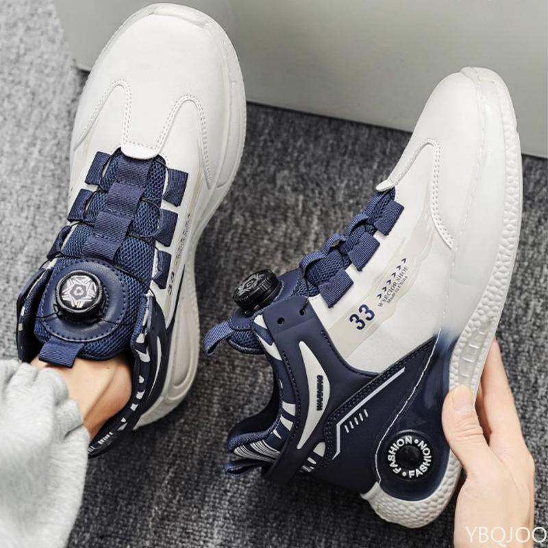 Fashion Rotating Buckle Mens Sneakers Comfy Non Slip Lace up shoes Men Outdoor Durable shoes Casual versatile Loafers Homme Zapatos