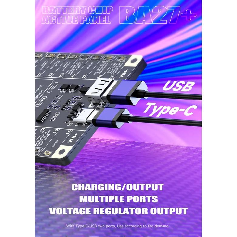 MECHANIC BA27+ Battery Activation Detection Board Battery Fast Charge One-click Activation Tool for IPhone 6s-17PM and Android